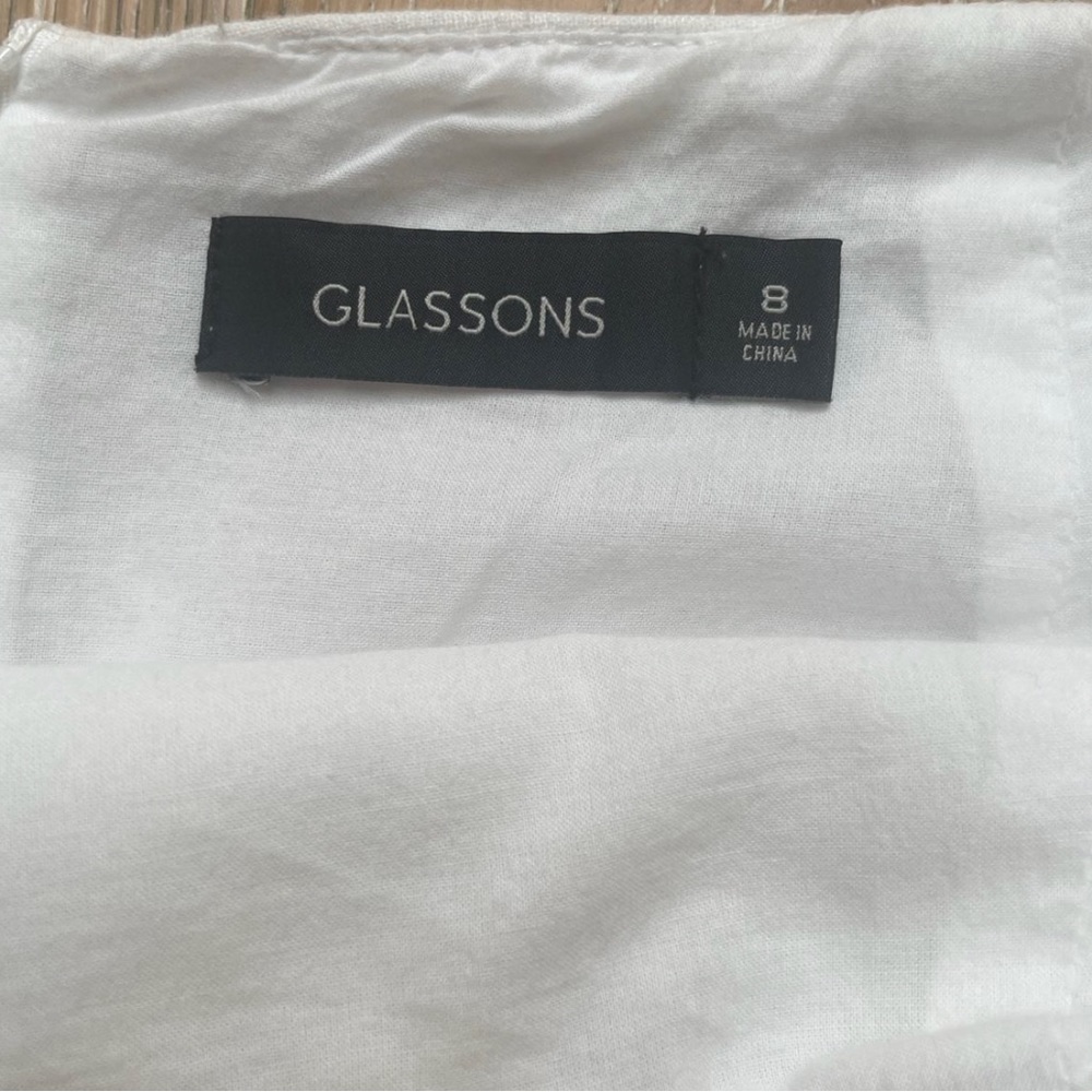 Glassons linen white mini with frill Sz 8 - Picture 2 of 2